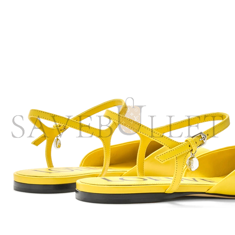 L0ew* toy ankle strap ballerina in lambskin llst466x10